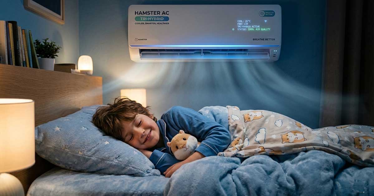 Hamster Tri-hybrid AC: Health-Focused Cooling & UV Air Purifying